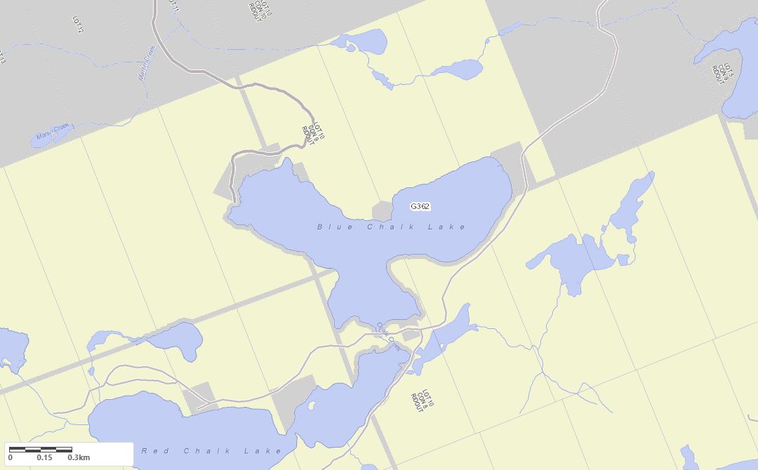 Crown Land Map of Blue Chalk Lake in Municipality of Lake of Bays and the District of Muskoka